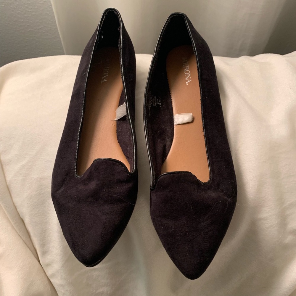 Black Faux Suede Flats